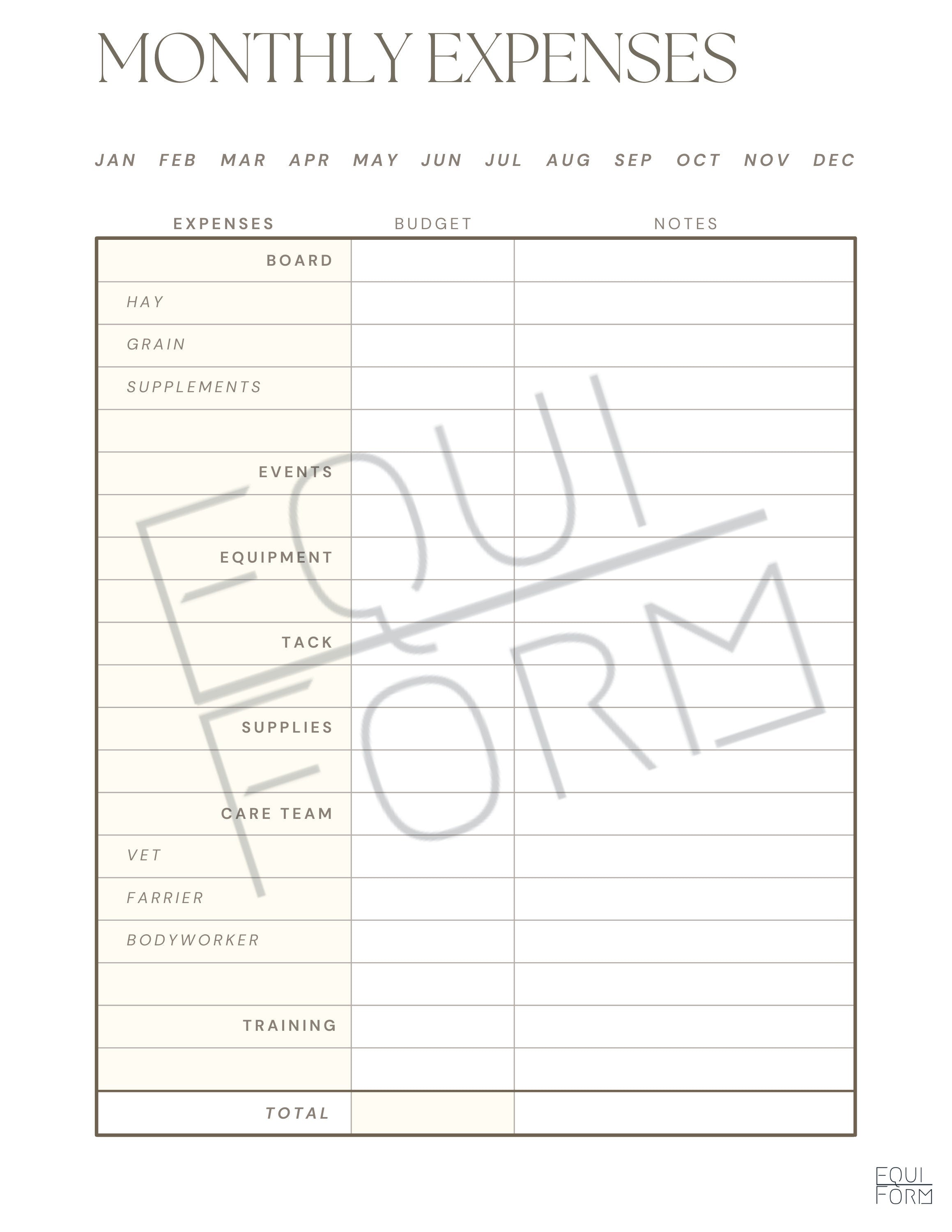 Equestrian Planner 2026-2028