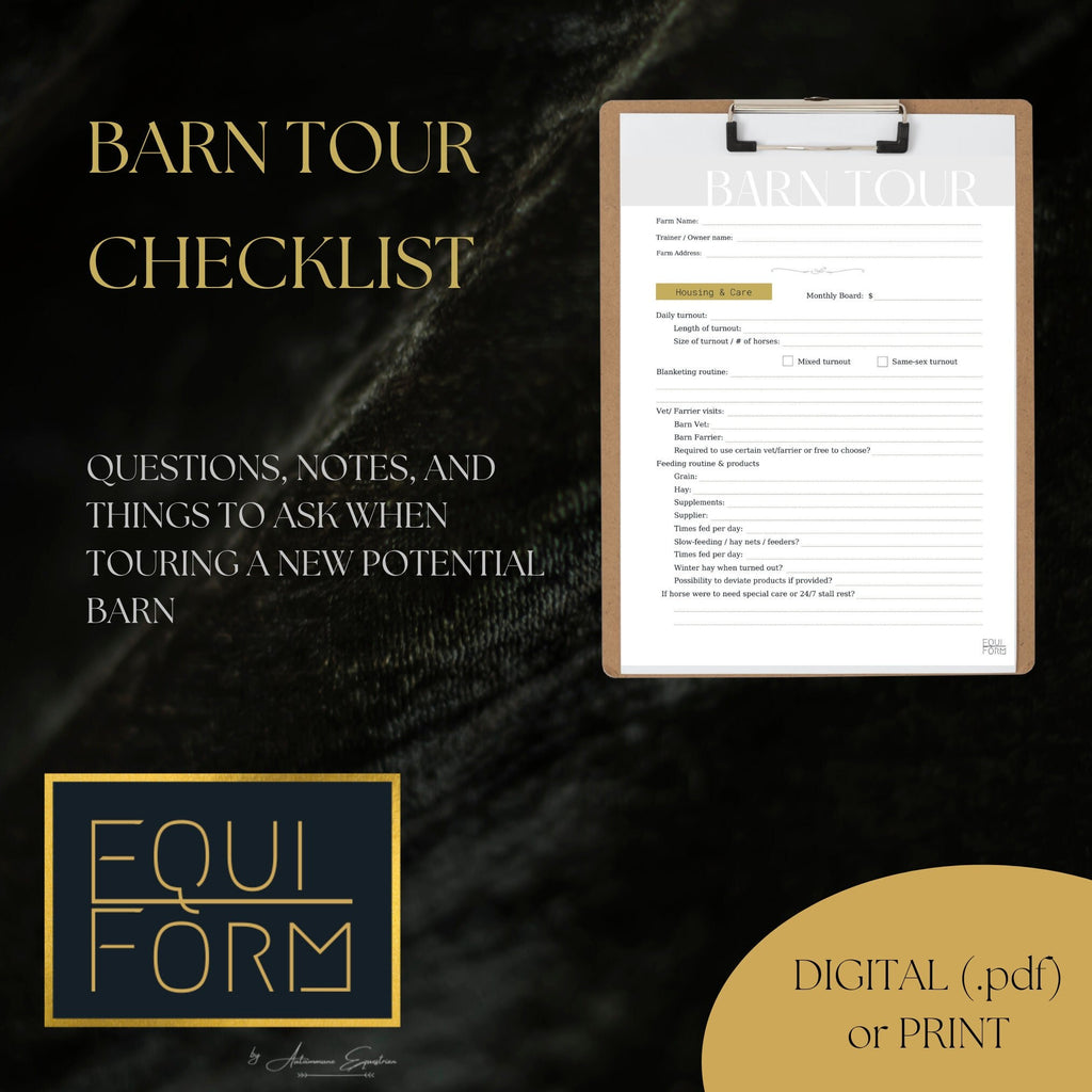 Horse Barn Tour Checklist