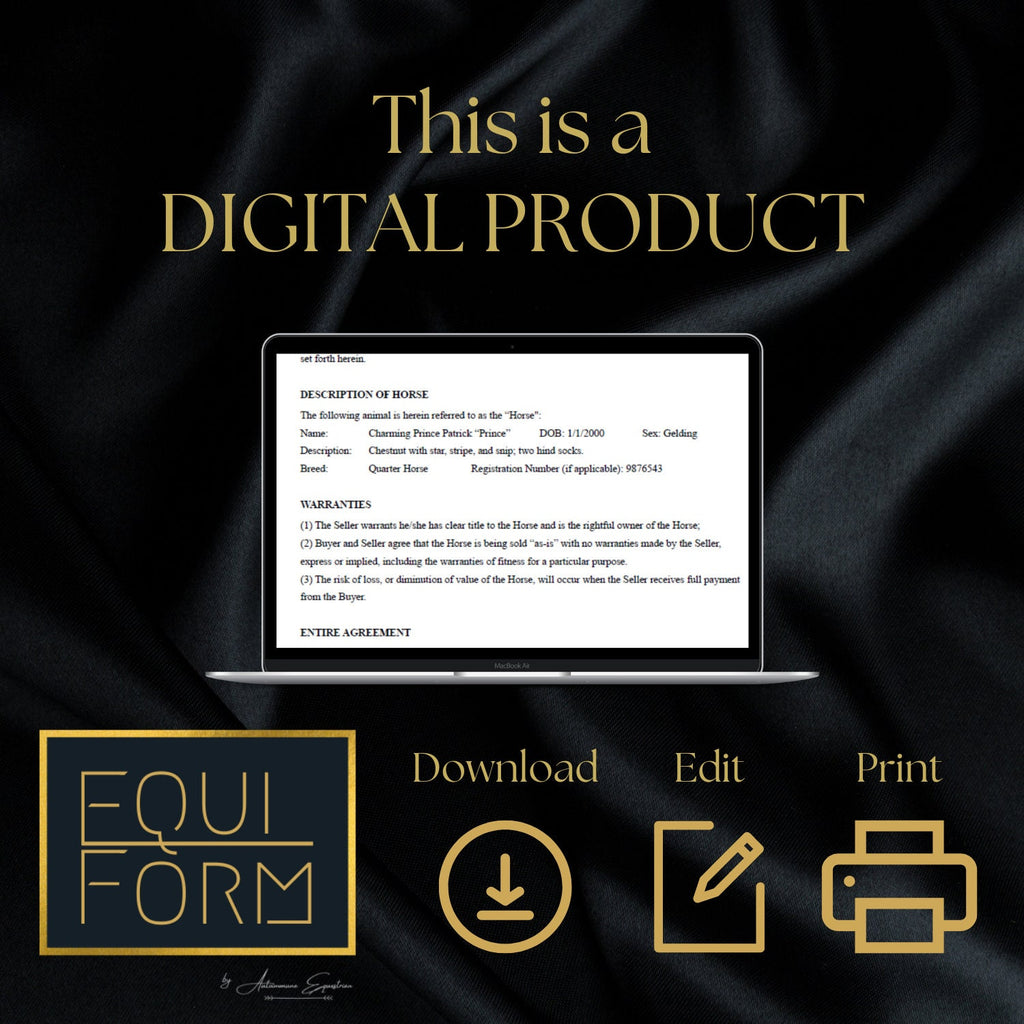 Simple Equine Bill of Sale