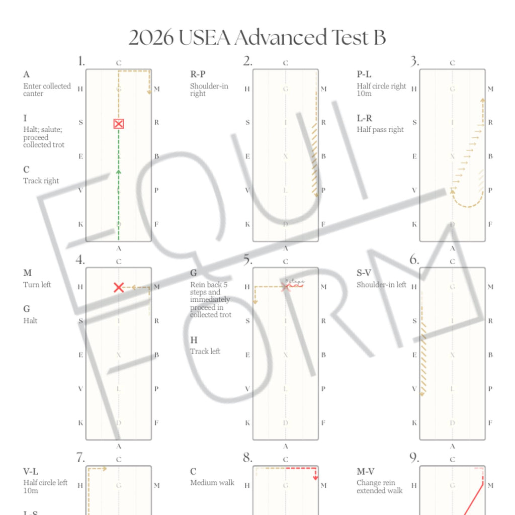 2026 USEA Advanced Dressage Test Diagrams