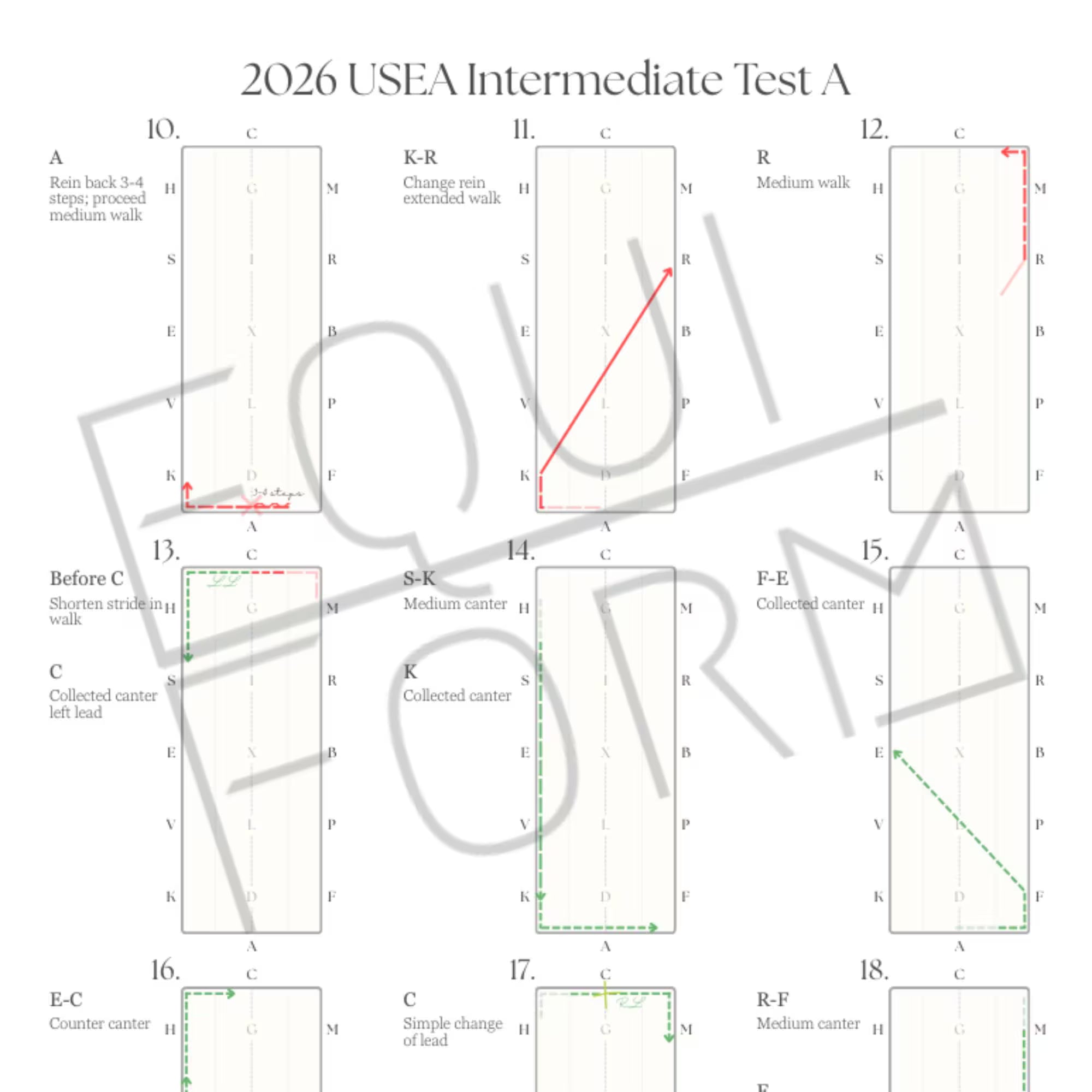 2026 USEA Intermediate Dressage Test Diagrams