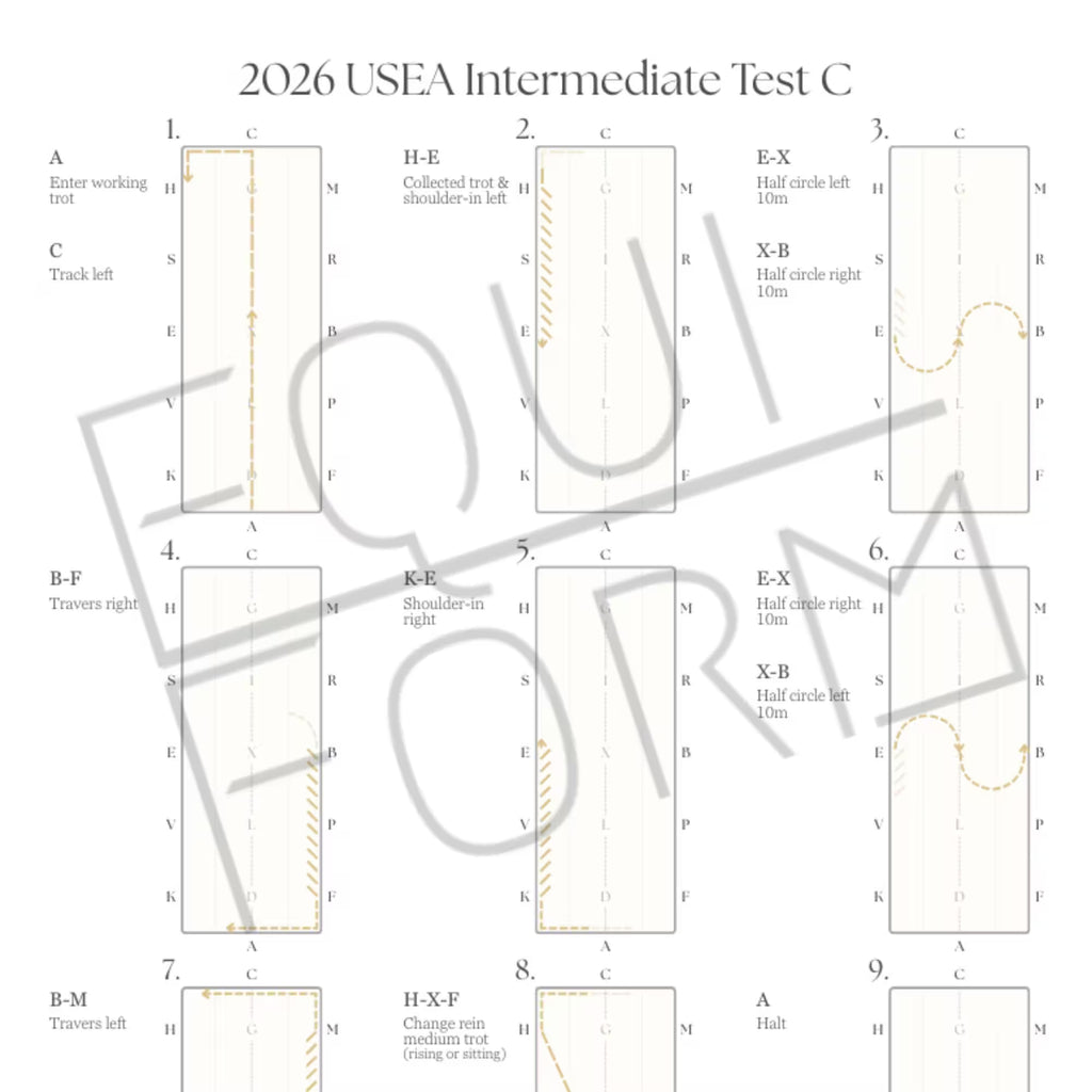 2026 USEA Intermediate Dressage Test Diagrams