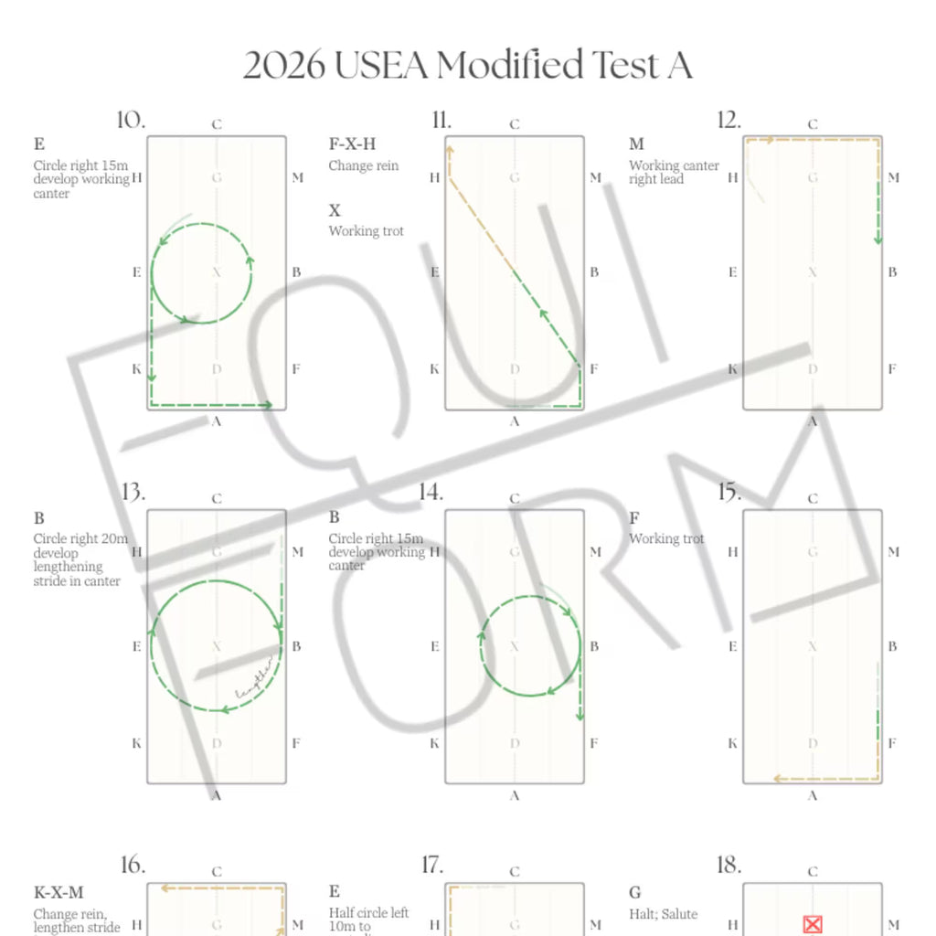 2026 USEA Modified Dressage Test Diagrams