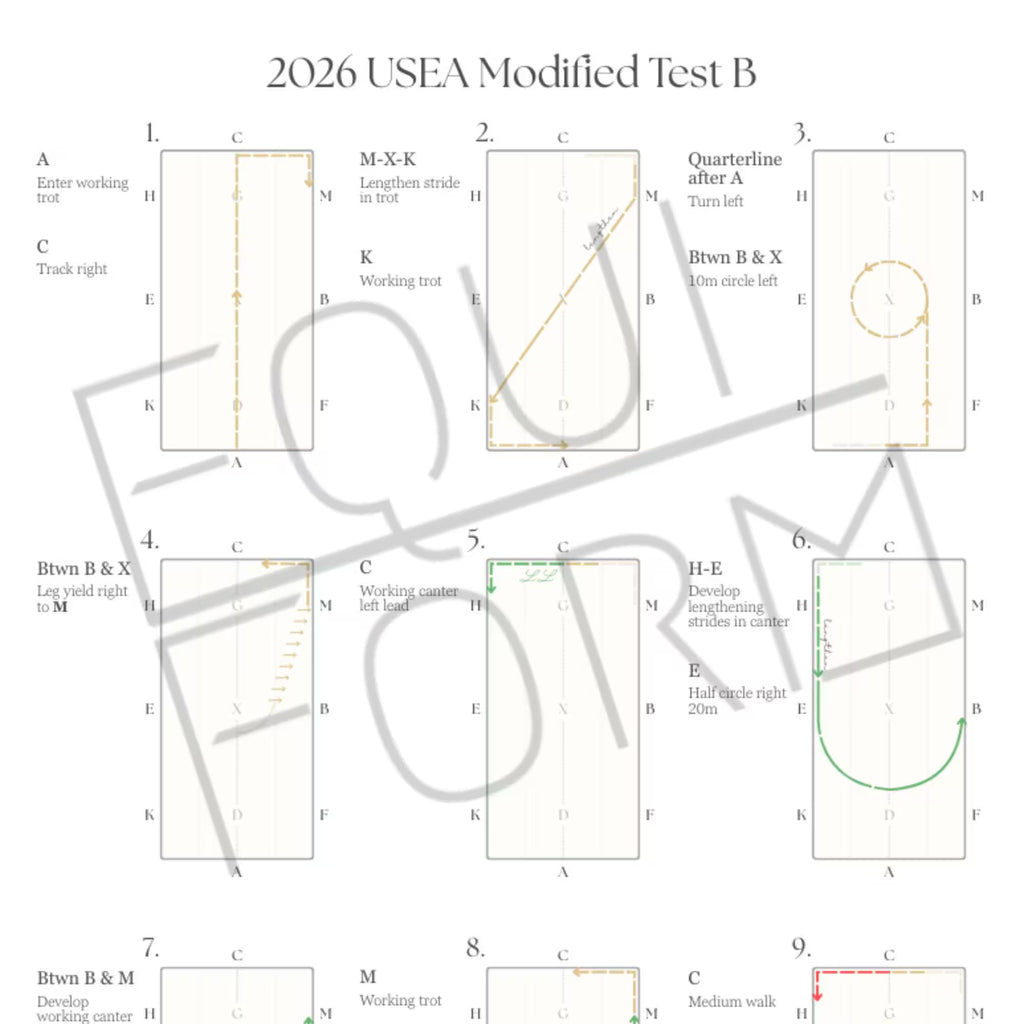 2026 USEA Modified Dressage Test Diagrams