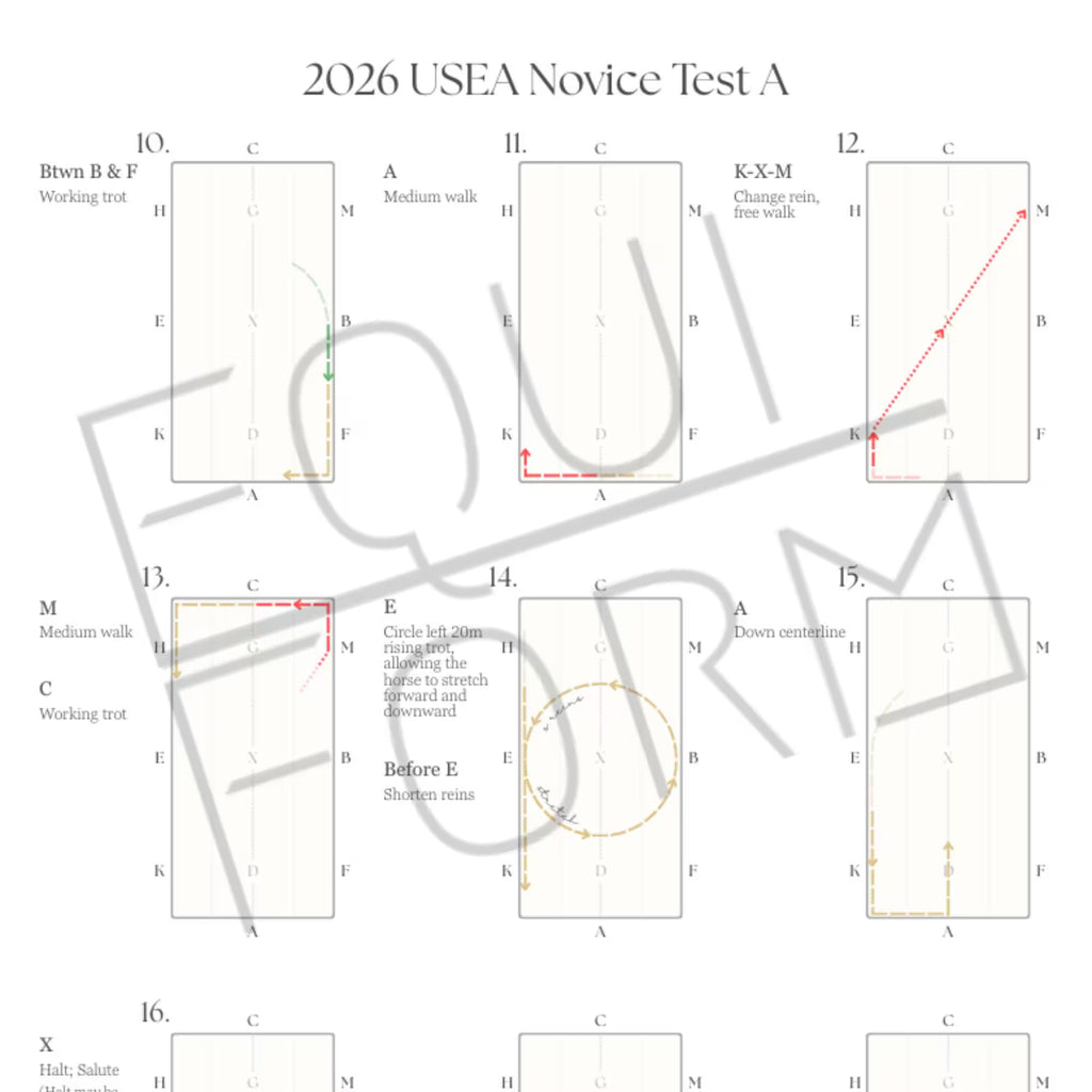 2026 USEA Novice Dressage Test Diagrams