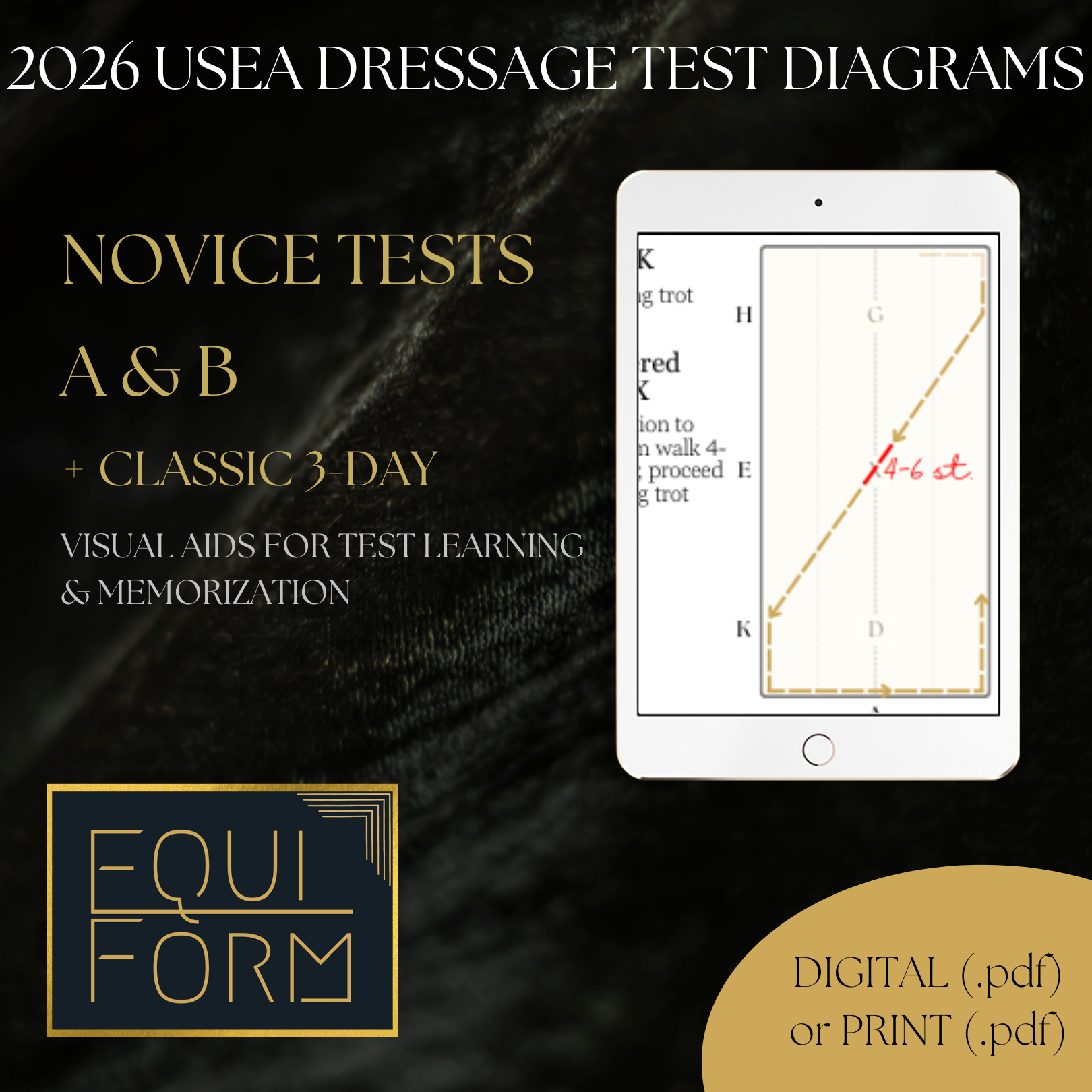 2026 USEA Novice Dressage Test Diagrams