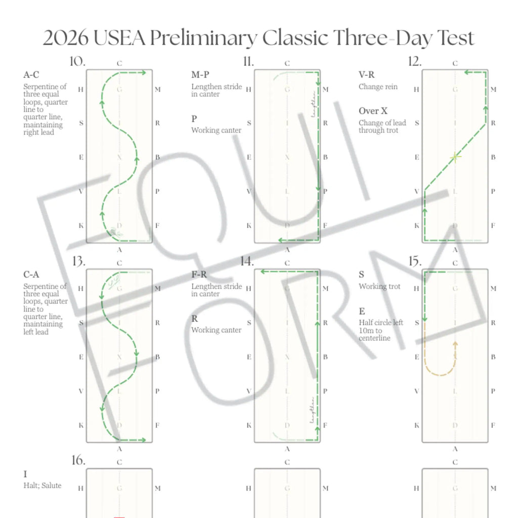2026 USEA Preliminary Dressage Test Diagrams