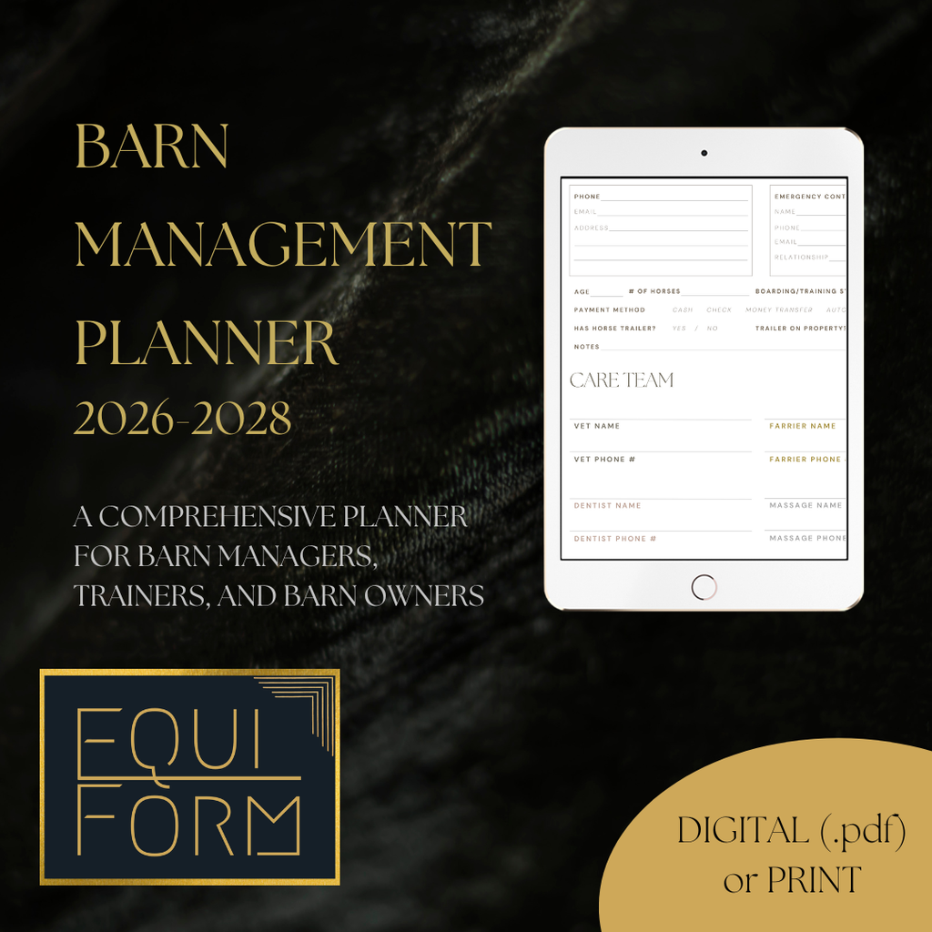 Equine Barn Management Planner 2026-2028