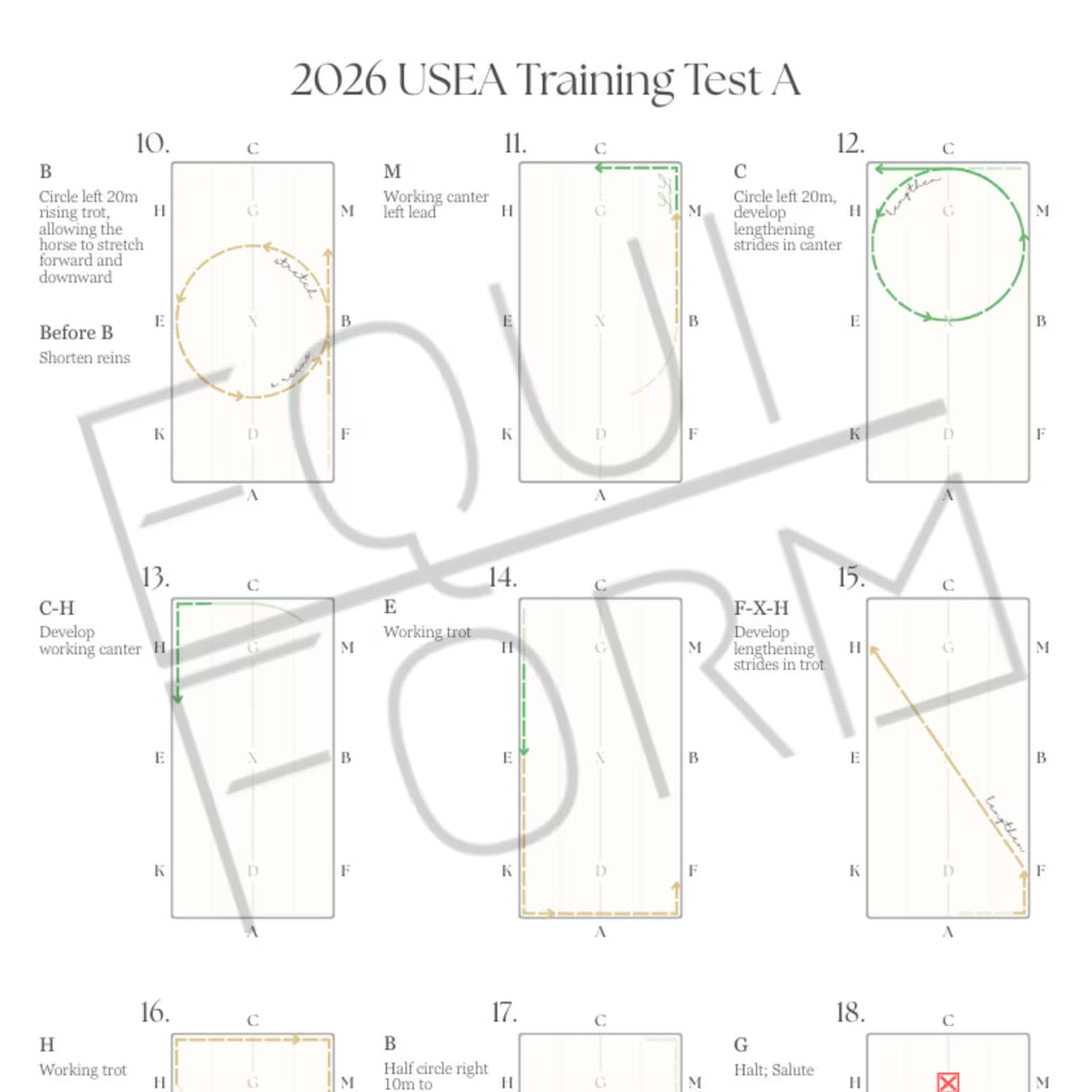 2026 USEA Training Dressage Test Diagrams