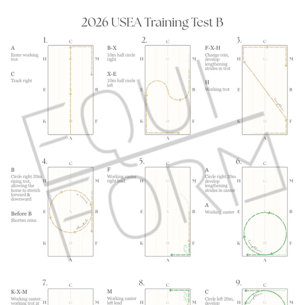 2026 USEA Training Dressage Test Diagrams