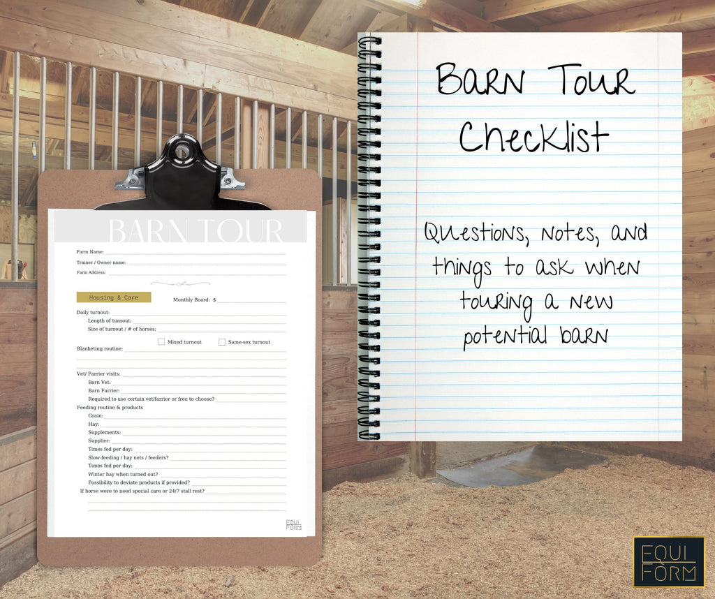 Horse Barn Tour Checklist