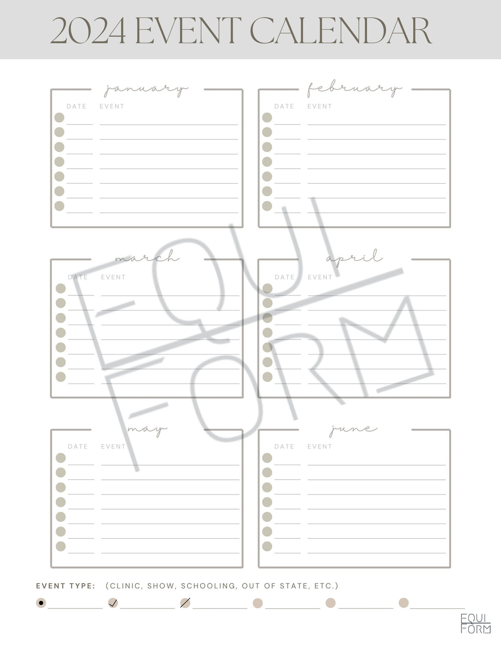 Equestrian Planner 2026-2028