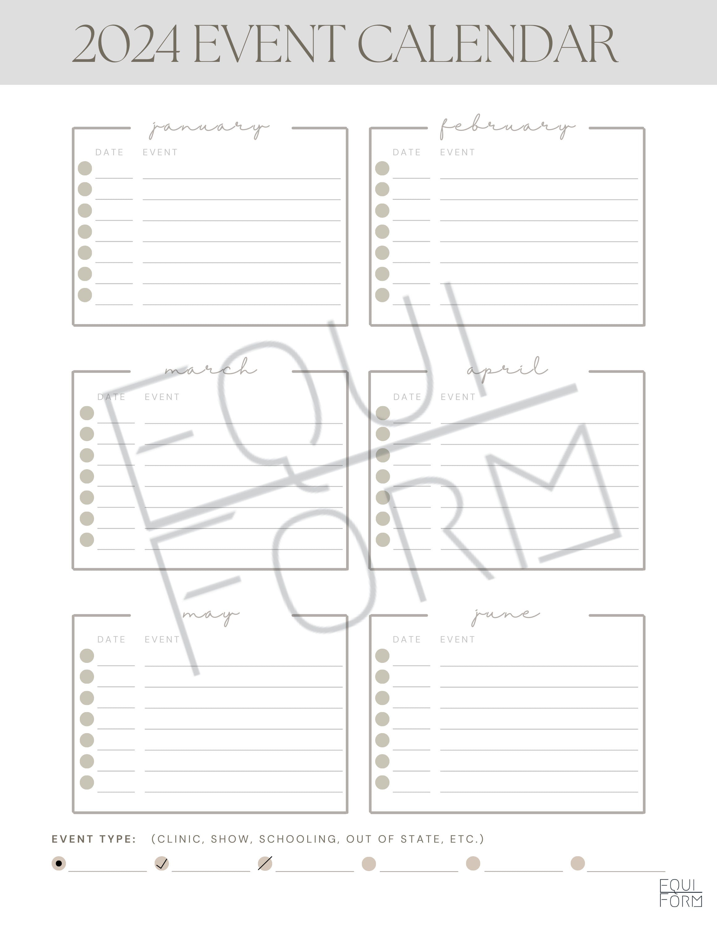 Equestrian Planner 2026-2028