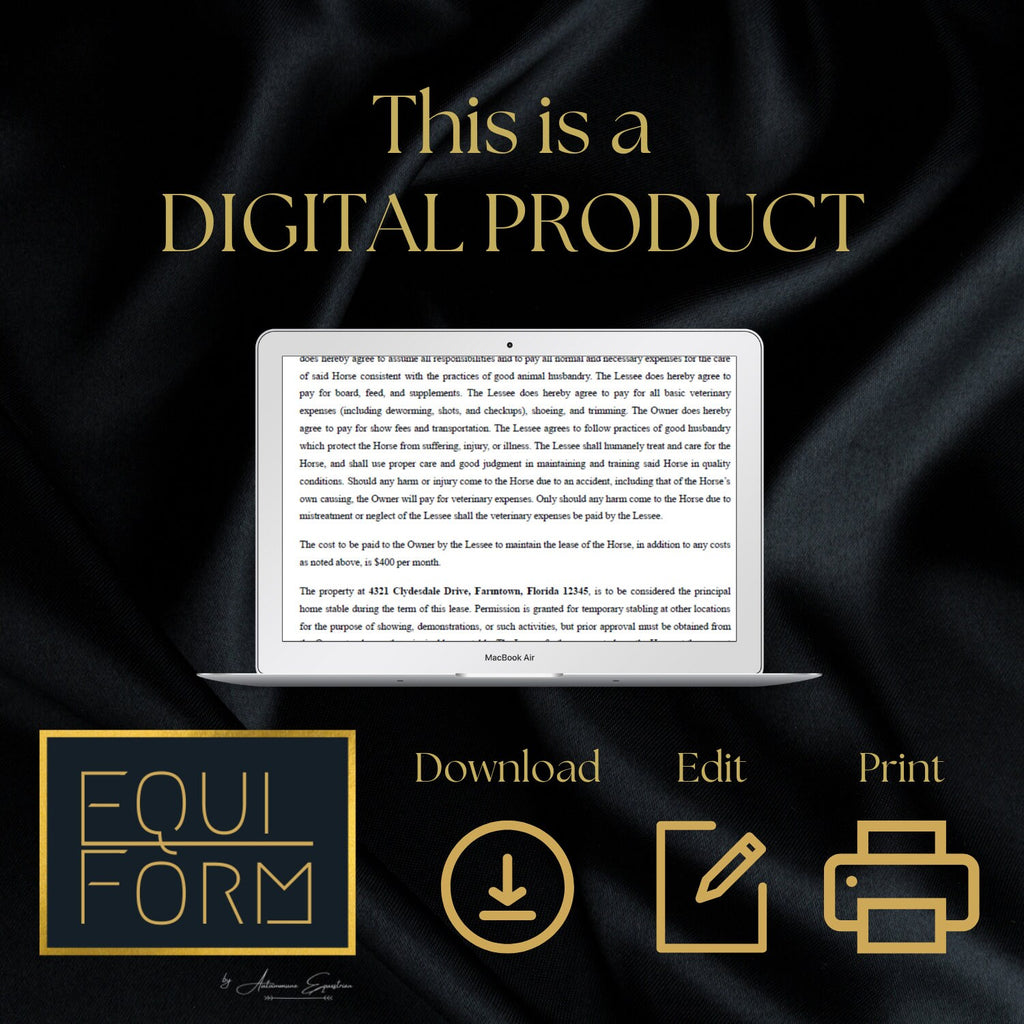 Simple Equine Lease Agreement