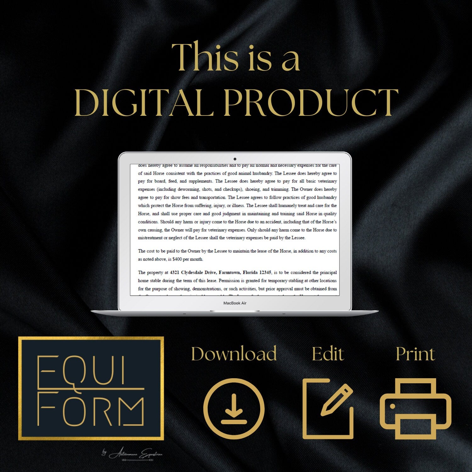 Simple Equine Lease Agreement