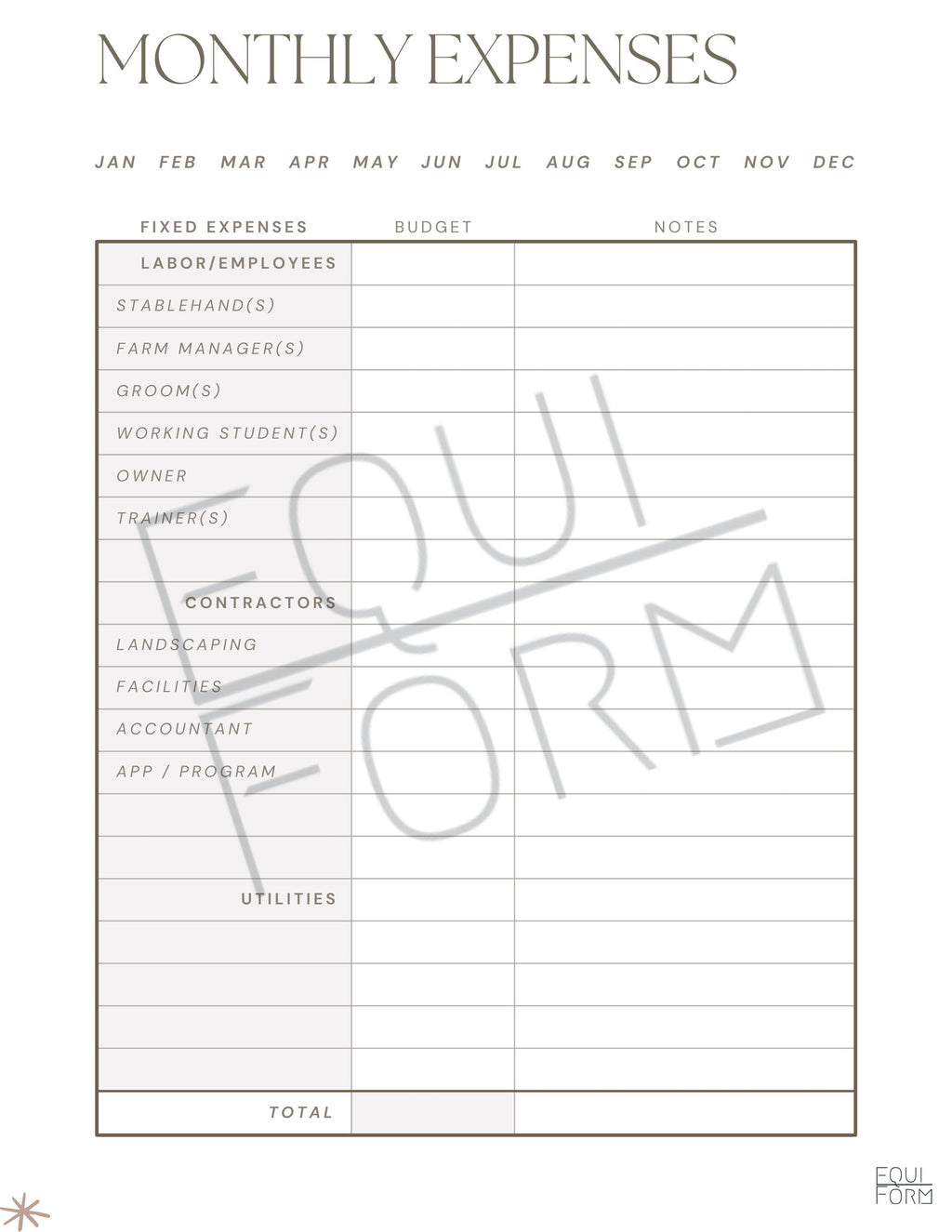 Equine Barn Management Planner 2026-2028