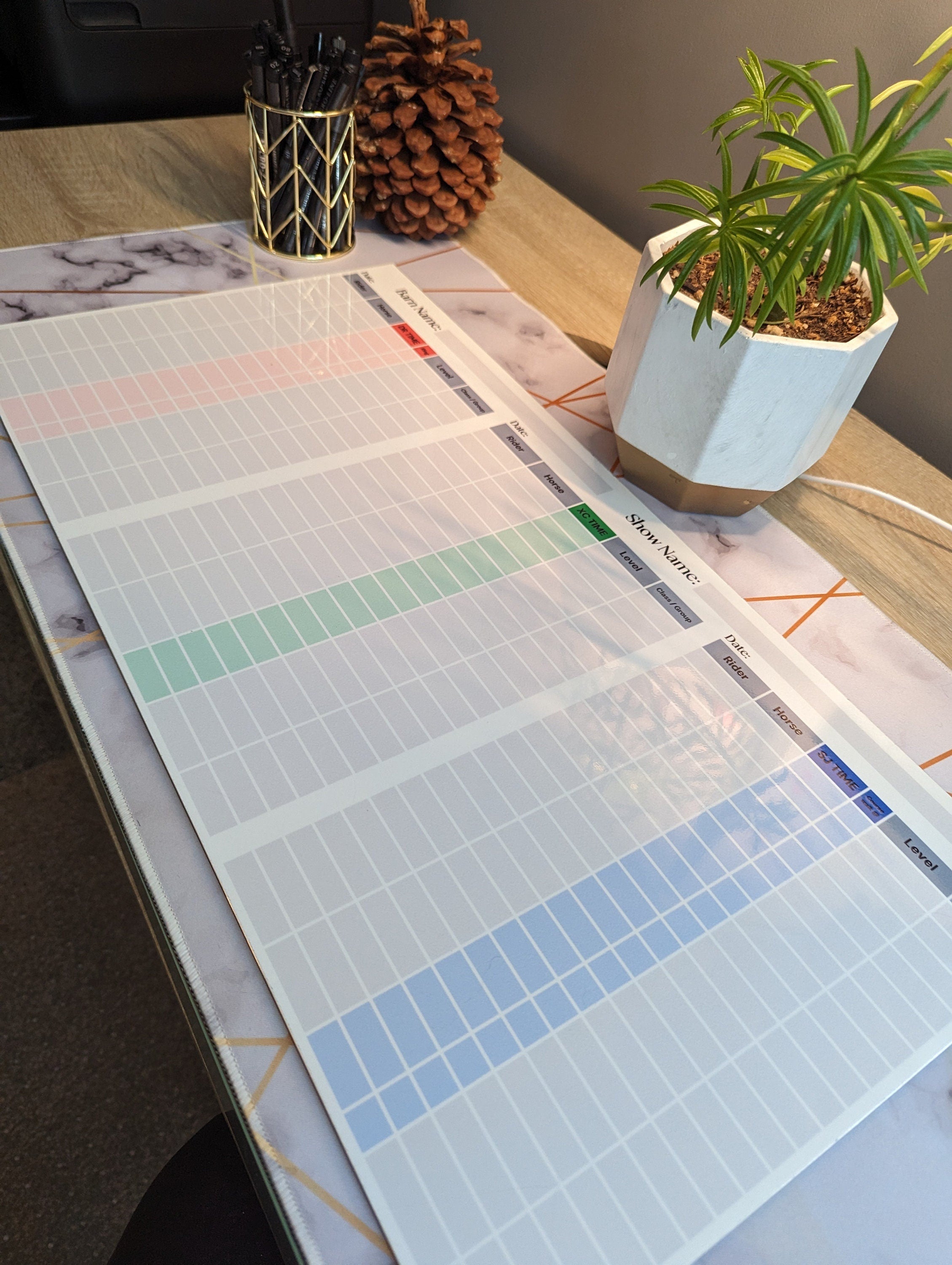 Eventing Ride Times Dry Erase Whiteboard