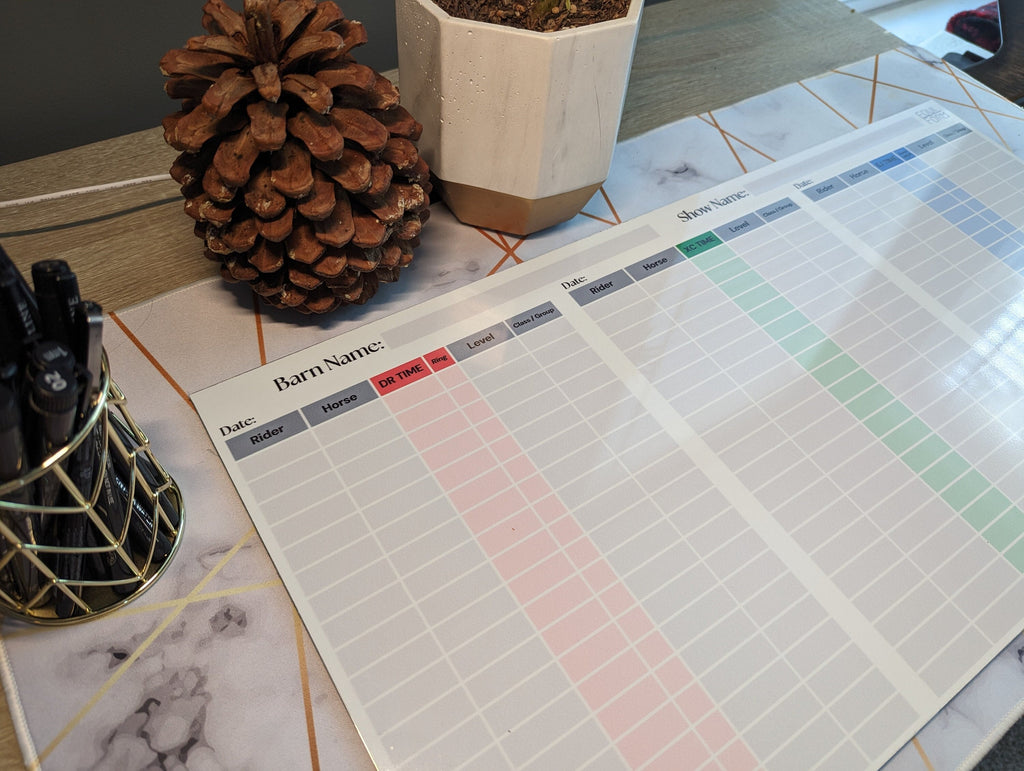 Eventing Ride Times Dry Erase Whiteboard